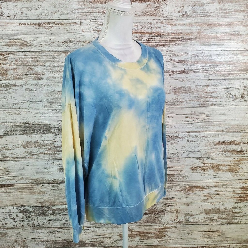 Found Made In L.A. Blue And Yellow Tie Dye Sweater